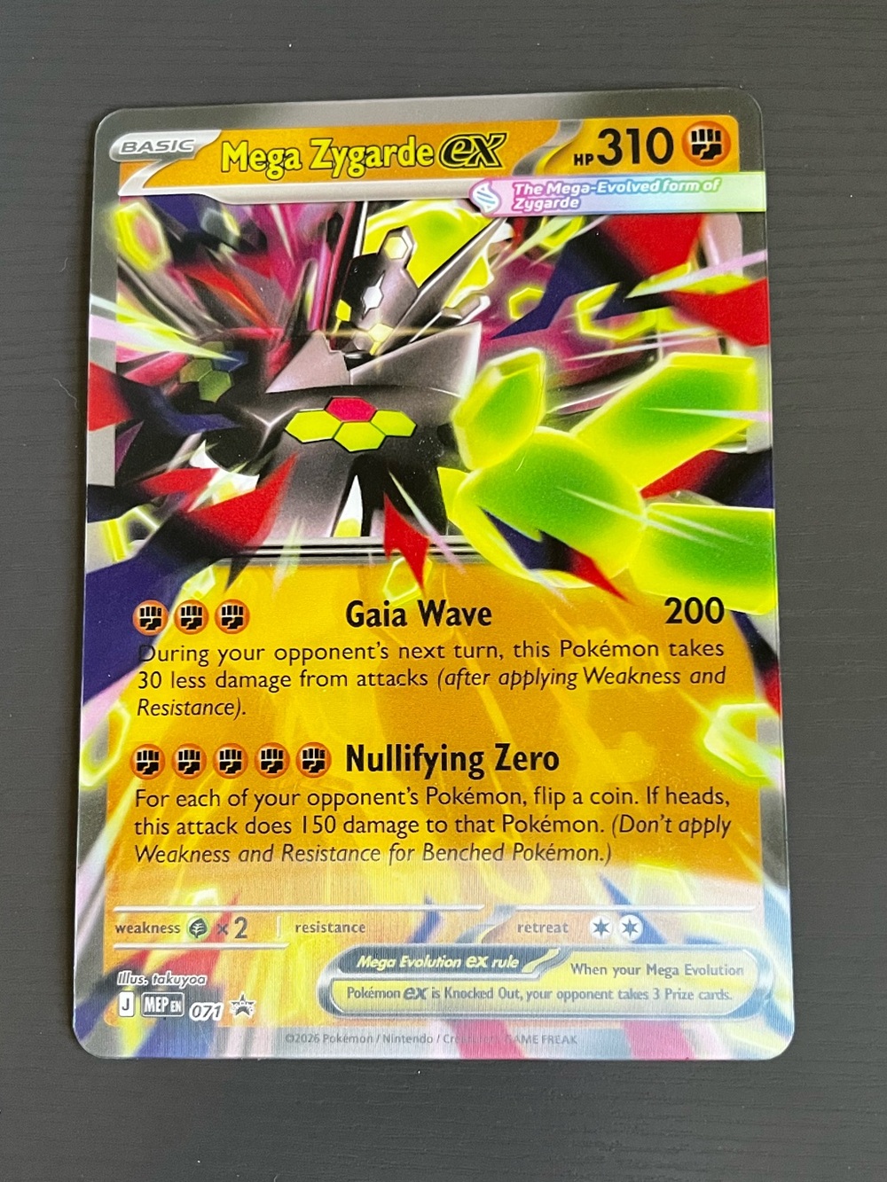 Pokémon Mega Zygarde ex 071 Black Star Promo - Played / Bent Corner